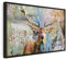 murando Bilder mit Rahmen 90x60 cm Wandbilder groß Leinwandbild XXL schwarzer Holzrahmen modern Wanddekoration Kunstdruck Wanddeko Wohnzimmer Schlafzimmer Abstrakte Tier bunt Wald Natur Blumen
