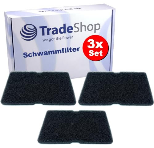 3x Trade-Shop Schwammfilter/Schaumfilter kompatibel mit Beko DPU7343X DPU7306XE DPS7405W3 DPS7405GB5 DPS7343X DH9435RX0 DH8534RX0 DH8533GA0 DH8433RXM