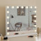 Teousev Schminkspiegel mit Beleuchtung, 70x55cm Hollywood Spiegel mit 17 LED-Glühbirnen, Dimmbarer Schminkspiegel für Make-Up