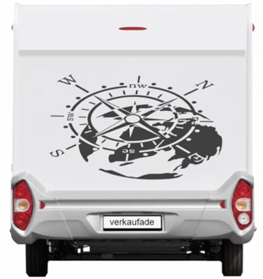 un adesivo bussola per camper e camper in diverse dimensioni (SM1/5)