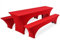 Pesonlook dreiteilige Sets Biertischhusse, rote Stretch-Biertisch- und Bankgarniturhusse für 50 cm Tischbreite, Bierbankhusse, Bierzeltgarnitur 220 x 50 cm für Bankett-Party im Freien
