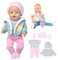 Mineup Puppenkleidung für Baby Puppen, 5 PCS Baby Kleidung 43-48 cm, Puppe zubehör Outfits, Puppenkleider Set mit Mantel Bluse Hosen Hut und Socken,Geschenk für Kinder Mädchen Jungen(Keine Puppe)