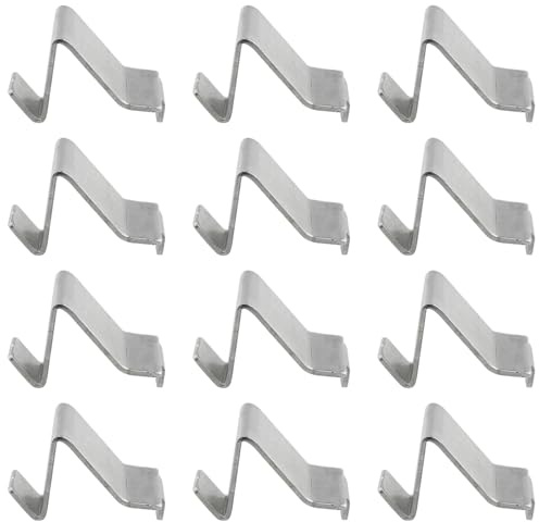 Heyous 12 Stück silberfarbene Metall-Schrank-Trennwand-Clips für Tür, Trennwand, Regal-Zubehör, Regal-Clip, Aktenschrank-Clip, Regalstütz-Clip für Schrank, Aktenschrank, Schuhschrank