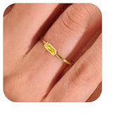 Aidenn Geburtsstein Ringe Gold für Frauen Damen,14K Vergoldet, Stapelbarer Zitrin Ring für Mädchen, Geschenke zum Geburtstag der Mütter, Verlobungs, Hochzeits und Versprechensringe Schmuck 54cm