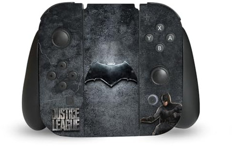 Head Case Designs Offizielle Justice League Movie Batman Logo Und Charakter-Kunst Vinyl Haut Gaming Aufkleber Abziehbild Abdeckung kompatibel mit Nintendo Switch Joy-Con Controller