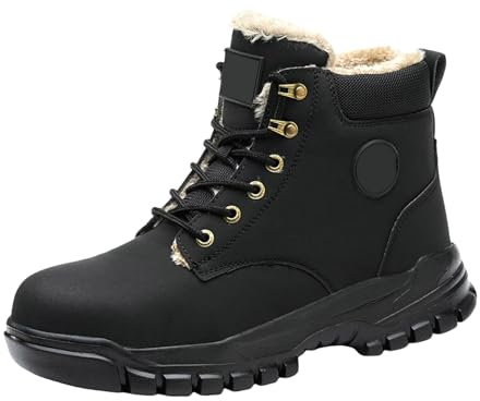 Sicherheitsschuhe Herren Selbsthemmen Sneaker Arbeitsschuhe Sicherheitsschuhe mit Stahlkappe Herren Arbeitsschuhe Herren Leicht Arbeits- & Baustellenstiefel für Herren Sicherheitsschuhe (Black-B, 44)