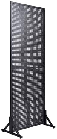 GOCHUSX Freistehendes Steckbrett mit Stützfüßen, Raumteiler aus Metall, Displayboard-Organizer, Raumteiler für Wohnzimmer, Büro, Flur(Schwarz,30x100cm)