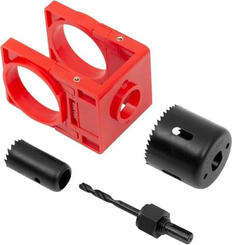 Door Lock Installation Kit 1-3/8 - 1-3/4 for Wooden Doors with Guide Template, Door Lock Hole Saw, Carbon Steel