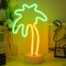 JEMESI Coconut Tree Light, Palm Tree LED Neon Light Powered by Battery/USB, Coconut Tree Neon Light with Base, Light Decoration for Birthday Party Bedroom Table Children Gifts