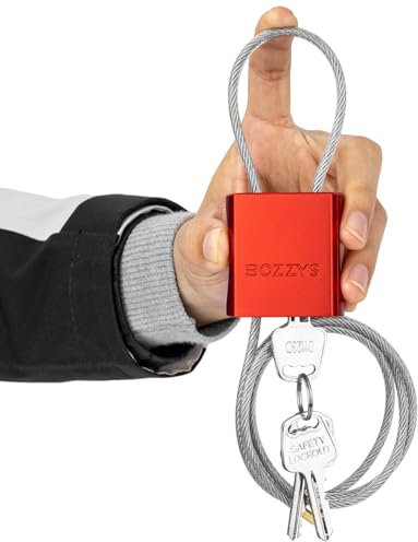 BOZZYS Candado de cable con 3 llaves | 1 m de largo, D 1/6 pulgadas (4 mm), candado de cable de acero ajustable | Cerraduras de aluminio para bicicletas, puertas, taquillas y equipo al aire libre |