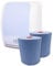 Blanc HYGIENIC Set: Handtuchrollenspender Sensor, berührungslos, Blanc Cosmos 2 Handtuchrollen Classico BLAU - PRODUKTSET Farbe Weiß