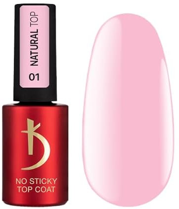 K Professional No Wipe Top Coat Gel - Natural Top Coat Pastel Rose Gel Polish UV LED Soak Off - Nagellack Überlack Langanhaltender Nägel Gellack 7 ml