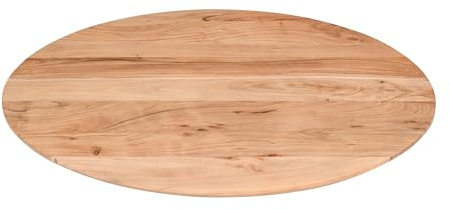 SAM Runde Tischplatte Brasilia 80x80 cm Akazie Natur Schweizer Kante | Akazienholz massiv, pflegeleichte DIY-Tischplatte, für Esstisch & Bistrotisch
