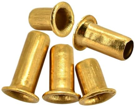 SellGood 100-500 Stück Messinghohlnieten M1.5-M3 Kupferhohlnieten Platine Vias Nägel Befestigungsschrauben(4mm,M2.3 (300Pcs))