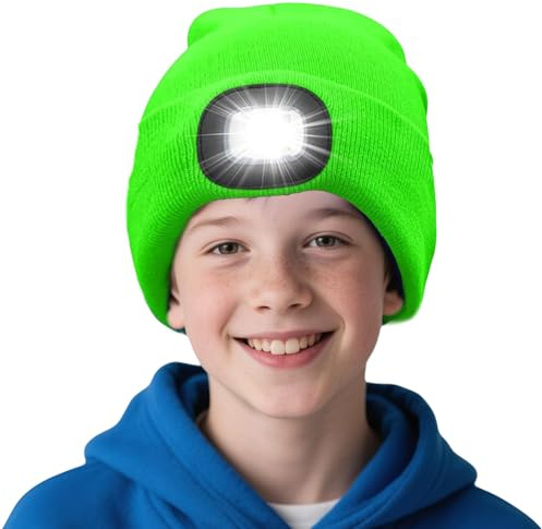AWSOLAR LED Licht Mütze für Winter Warme