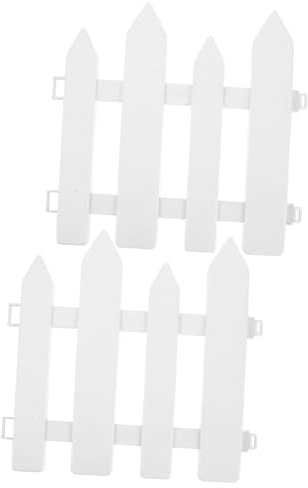 Gatuida 2 pièces Bordure de Jardin Plastique Clôture Décorative Flexible pour Pelouse et Aménagement Paysager Panneau de Clôture Ornemental Blanc et Café Facile à Installer pour Extérieur