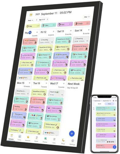 AILRINNI Digitall Calendar 21.5 inch, Digital Photo Frame,1080p HD Touchscreen Digi Family Calendar With Auto-Sync, Meal Planner, Chore Chart