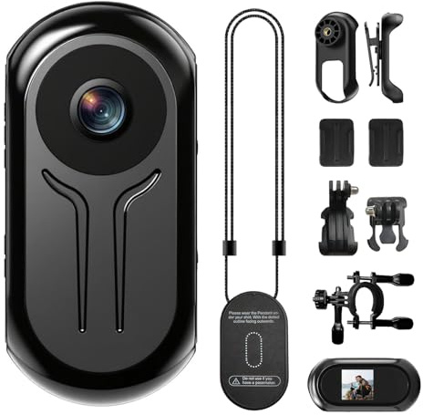 MDCGN Mini Body Camera 1080P HD Portable Vlogging Camera Thumb Action Body Cam Hands-Free POV Camera with Small Wearable Sports Camera for Travel Cycling Pet Work