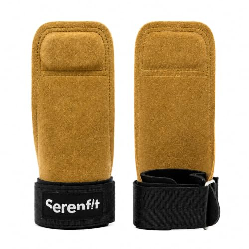 SERENFIT Maniques en Cuir Cross Training Homme et Femme – Gants de Gym avec Protection des Mains, Grip pour Barre, Tractions, Musculation, Haltérophilie et Calisthénie