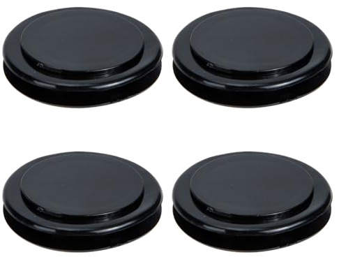 AKOOSY 4 Pièces Bouchons Anneaux de Trou de Parapluie en Silicone Transparent, Capuchons Noirs pour Parasol de Table D’extérieur, Protection Anti-Rayures et Fixation Résistante Vent,