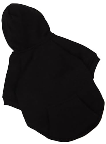 CORHAD Winterlicher Hunde Kapuzenpullover aus Baumwolle Schwarzer Welpen Hoodie für Herbst Winter Warme Hundebekleidung für Kleine und Mittlere Hunde