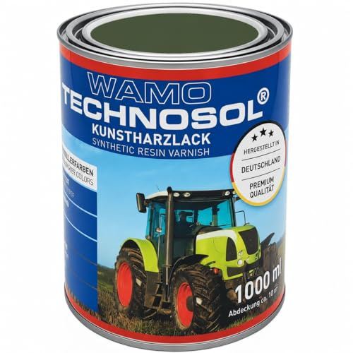 TECHNOSOL Kunstharzlack | OLIVGRÜN STUMPFMATT | RAL 6003 | 1 L | schnelltrocknend | witterungsbeständig | für Metall & Stahl | Matt | Made in Germany