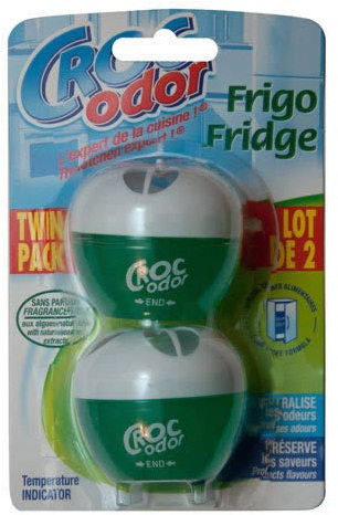 Croc Odor twin pack fridge smells deodorizer neutralizer freshener - Your fridge will no longer be tainted by the odour of stronger smelling foods like fish.