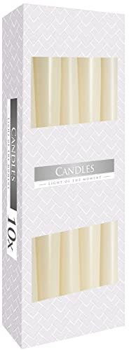 Spitzkerzen 10er Pack, ø 2,3 x 24,5 cm, Brenndauer ca. 7h (Beige)