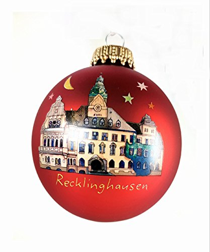 Weihnachtskugel Glas Künster Edition Recklinghausen - Schloss - rot (1)