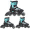 RAVEN Profession 3in1 Inlineskates Triskates Rollschuhe Inliner für Kinder und Erwachsene verstellbar (Black/Mint, 38-42 (25cm-27,5cm))