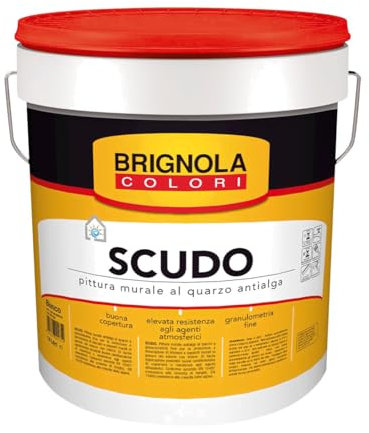 Pittura murale al quarzo bianca 0,75 litri Brignola Scudo