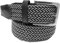 LisaModa Unisex Stretch Flechtgürtel in vielen Farben (Blackwhite 042, 110-130)
