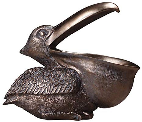 Backbayia Harz Pelikan Skulptur Dekofigur Kunsthandwerk Schreibtisch Organizer Dekoration für Zuhause, Büro (Schwarz)