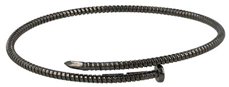 Gioiello Italiano - Nagel starres Armband aus brüniertem 925er Sterlingsilber, Durchmesser 5,5 cm, für Frau und Mädchen