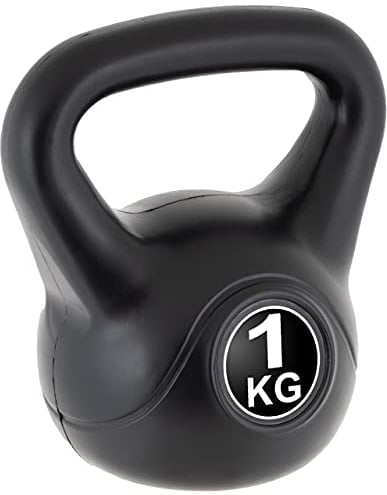 MAXXIVA® Kettlebell - 1-24 kg Gewichte - Kugelhantel Schwunghantel schwarz aus Beton mit Kunstoffummantelung - Training Zuhause (16, Kilogramm)