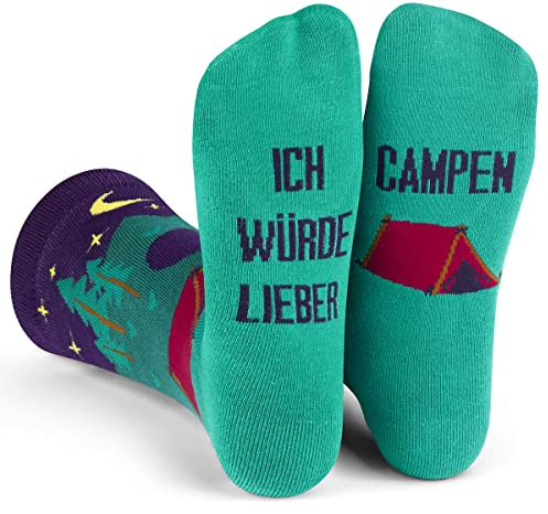Ich Würde Lieber Ein Lustiges Socken Geschenke für Männer und Frauen - Campen/Lila