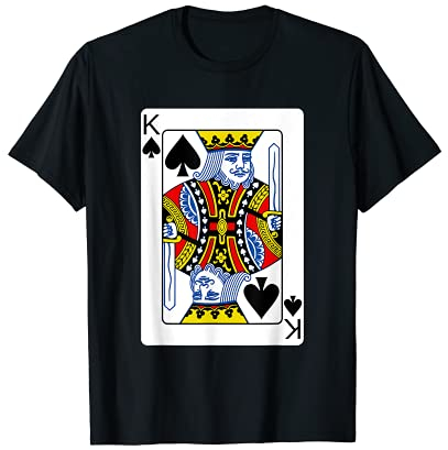 King of Spades Spielkarte T-Shirt Poker Spieler Kostüm T-Shirt