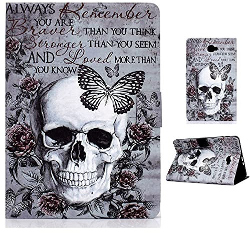 Rosbtib Funda Compatible con Samsung Galaxy Tab A6 10.1 SM-T580 /SM-T585,Funda PU Cuero Smart Case Cover Protectora Carcasa con Stand para Galaxy Tab A 10.1 Pulgadas 2016 Tableta, Cráneo