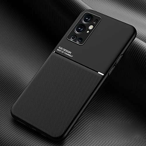 TIANCI Cover per OnePlus 9 Pro, Case Texture Antiscivolo e Antiurto, [Pelle PU Delicata Sulla Pelle] [TPU Ultrasottile] Custodia per OnePlus 9 Pro-Nero