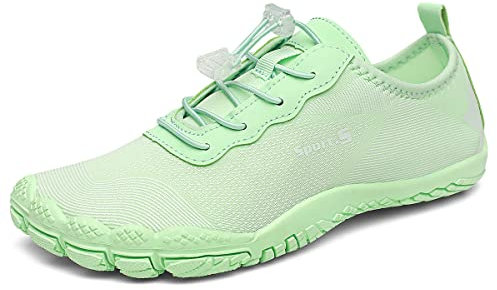 DANNTO Herren Aquaschuhe Wasserschuhe Badeschuhe Kinder Yoga Badeschuhe Strandschuhe Schnell Trocknend Surfschuhe Schwimmschuhe mit rutschfeste Sohlen Neoprenschuhe Barfuß Schuhe (Grün-L,38)