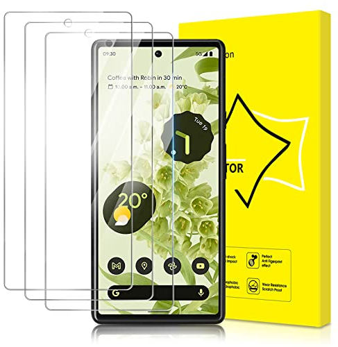 GiiYoon 3 Stück Panzer Schutz Glas für Google Pixel 6, HD Displayschutzfolie, 9H Härte, Anti-Kratzen, Anti-Bläschen, Ultrabeständig