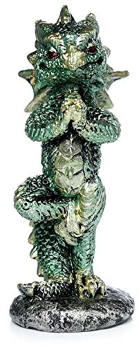 mtb more energy Deko Drachen Figur ''Zen'' - Höhe 10 cm - grüner Drache in Yoga Pose - Dekoration Fantasy Geschenk
