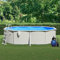 Mogou Pool - Stahlwand Schwimmbad mit Sandfilterpumpe und Leiter, Gartenpool, 490x360x120 cm