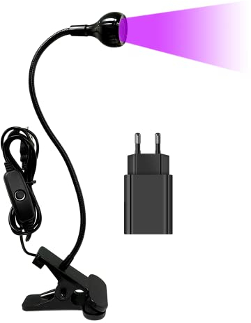 ZEYACHAN 5W Lampe UV Ongles Gel,Lampe Pose Americaine Ongle,Mini Lampe à Ongles UV Gel,Lampe UV Colle Sèche Ongles,Bras lumineux rotatif à 360°