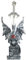ICE ARMOR 27,9 cm H mittelalterlicher silberner Drache auf Sockel mit Schwert, Wächterstatue, Fantasie-Dekorationsfigur