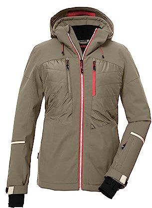 killtec Damen Skijacke/Funktionsjacke mit abzippbarer Kapuze und Schneefang KSW 86 WMN SKI JCKT, camel, 44, 39749-000
