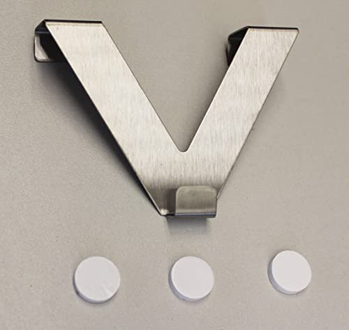 HOME WOHNIDEEN Easy FIX FENSTERHAKEN | V-Form | Farbe: Silber | Inhalt: 2 Stück | Tiefe: 20 mm, Aluminium