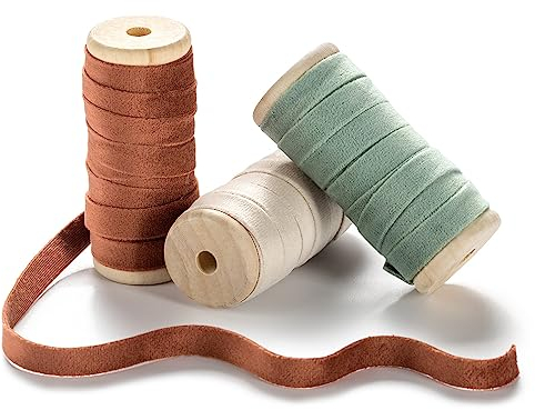 CHUQING Samtband 10mm Schleifenband Geschenkband Bänder zum Basteln Samt Samtborte Dekoband Hochzeit Schmuckband für Geschenkverpackung, Weihnachten