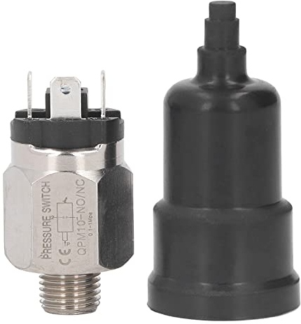 Pneumatisch Einstellbarer Membran-Druckschalter Edelstahl 1/4-Zoll-Gewinde Druckregler Edelstahl-Gummi-Druckschalter-Ersatz 0.1–1.0 MPa für Pumpe mit Isolierabdeckung