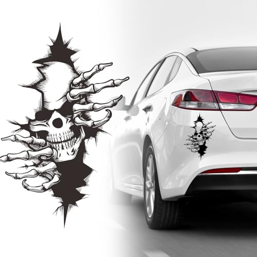 Adesivo per auto skull, 2 Pz Grande adesivi teschio 32 * 22CM Horror Auto Adesivi 3D adesivi auto esterni Halloween Autoadesivo Auto Decorazione Adesivi